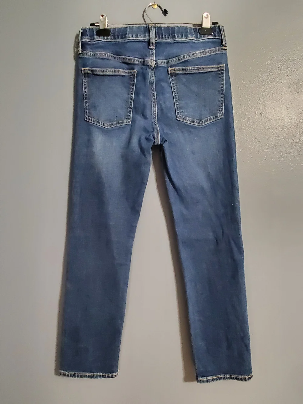 Old Navy Boys Plus Slim Straight Jeans in Distressed Light Blue Husky Size 12